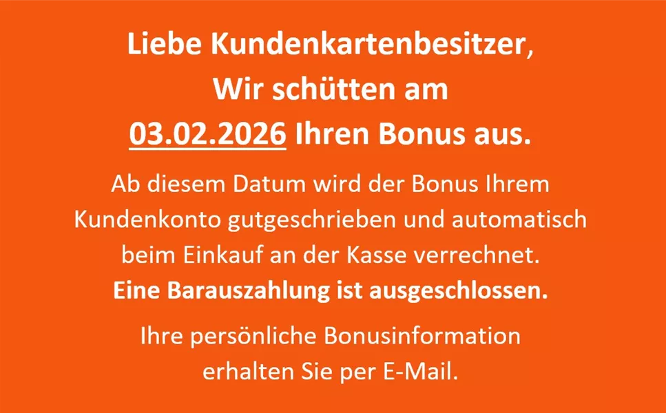 Bonusausschüttung - am 03.02.2026